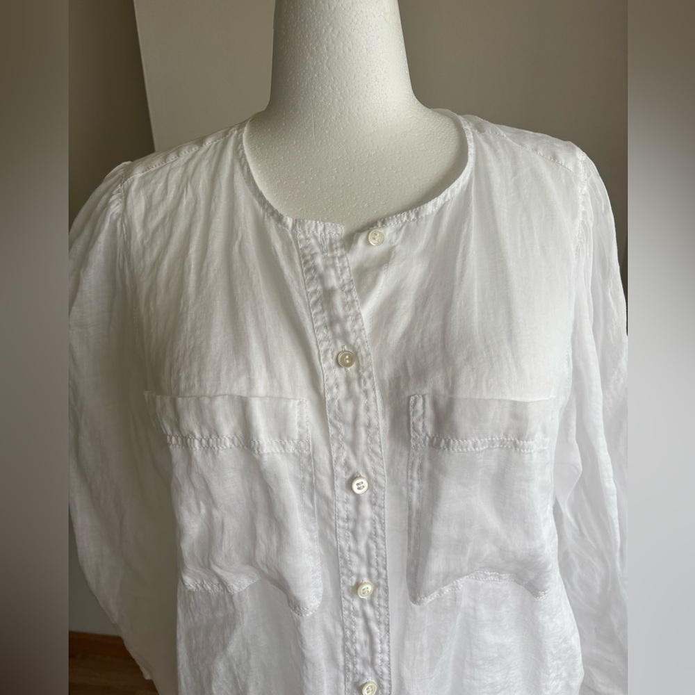 BANANA REPUBLIC | XL Sheer Ramie (Linen like) Shirt | White